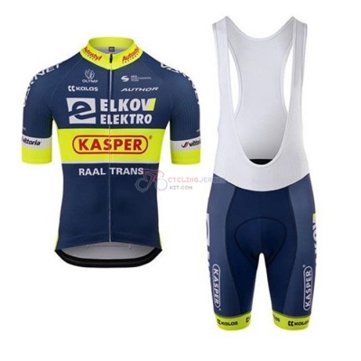 Elkov-kasper Cycling Jersey Kit Short Sleeve 2020 Blue Yellow