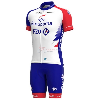 Groupama-fdjcycling Jersey Kit Short Sleeve 2021 Red Blue