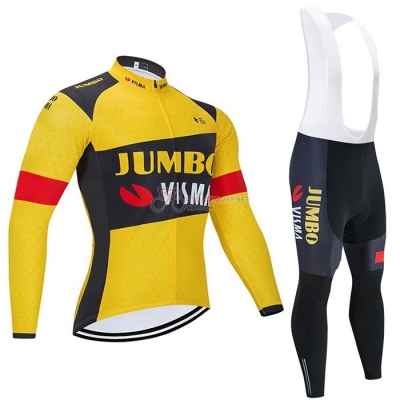 Jumbo Visma Cycling Jersey Kit Long Sleeve 2021 Yellow