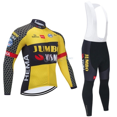 Jumbo Visma Cycling Jersey Kit Long Sleeve 2021 Yellow Black