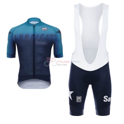Lundici Short Sleeve Cycling Jersey and Bib Shorts Kit 2017 black and blue