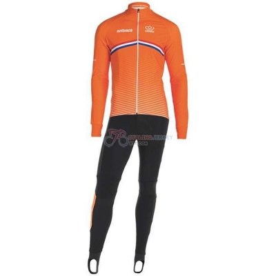 Netherlands Cycling Jersey Kit Long Sleeve 2019 Orange