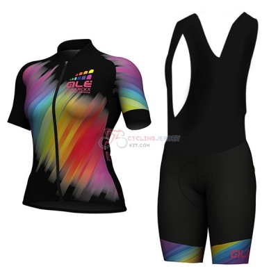 Women ALE Short Sleeve Cycling Jersey and Bib Shorts Kit 2017 black