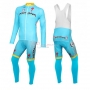 Astana Cycling Jersey Kit Long Sleeve 2016 Light Blue And Yellow
