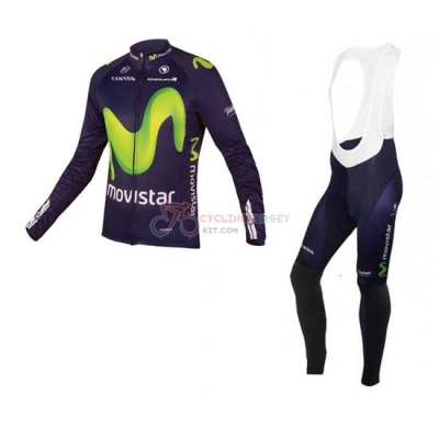 Movistar Cycling Jersey Kit Long Sleeve 2016 Blue And Green