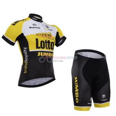 Lotto Cycling Jersey Kit Short Sleeve 2015 White And Yellow