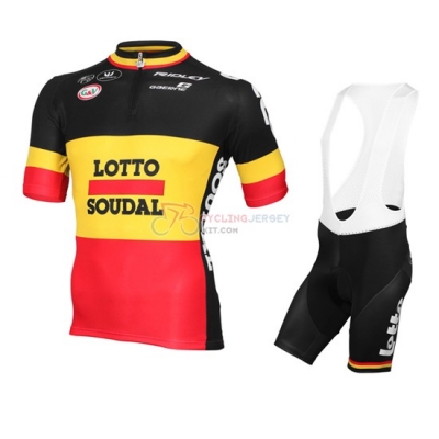 Lotto Cycling Jersey Kit Short Sleeve 2015 Yellow And Red