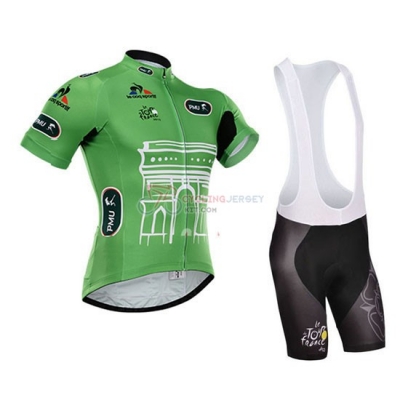 Tour De France Cycling Jersey Kit Short Sleeve 2015 Green