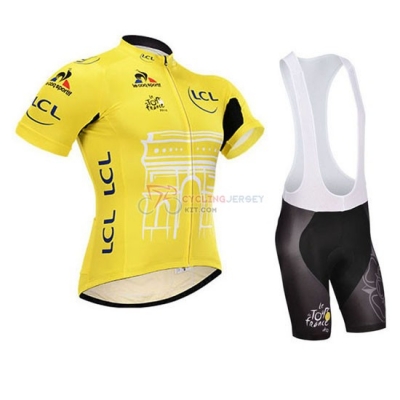 Tour De France Cycling Jersey Kit Short Sleeve 2015 Yellow