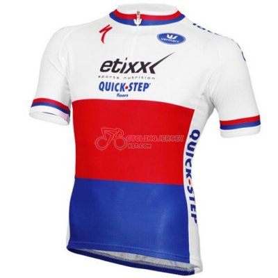 Quick Step Cycling Jersey Kit Short Sleeve 2016 White And Red
