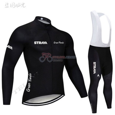 STRAVA Cycling Jersey Kit Long Sleeve 2019 Black