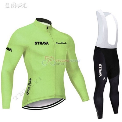 STRAVA Cycling Jersey Kit Long Sleeve 2019 Light Green