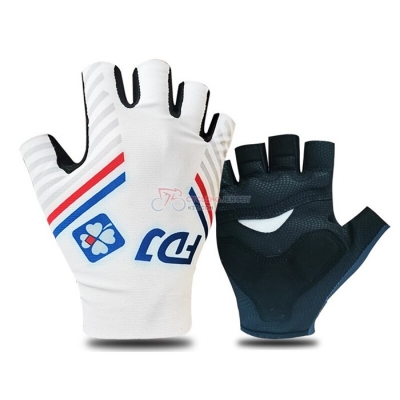 2021 Groupama-FDJ Short Finger Gloves White