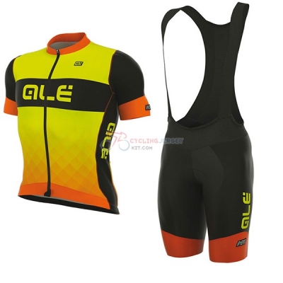 ALE R-EV1 Rumbles Short Sleeve Cycling Jersey and Bib Shorts Kit 2017 yellow