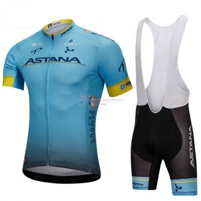 Astana Cycling Jersey Kit Short Sleeve 2018 Blue