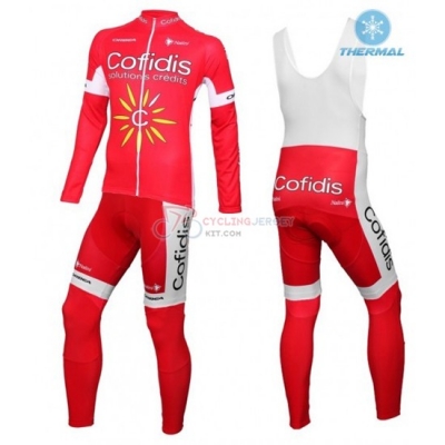 Cofidis Cycling Jersey Kit Long Sleeve 2016 White And Red