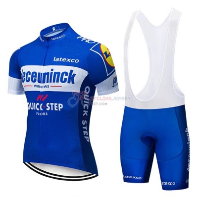 Deceuninck Quick Step Cycling Jersey Kit Short Sleeve 2019 Blue White