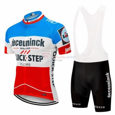 Deceuninck Quick Step Cycling Jersey Kit Short Sleeve 2019 Blue White Red