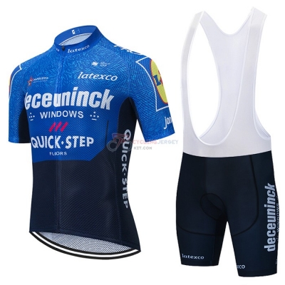 Deceuninck Quick Step Cycling Jersey Kit Short Sleeve 2021 Blue Purple