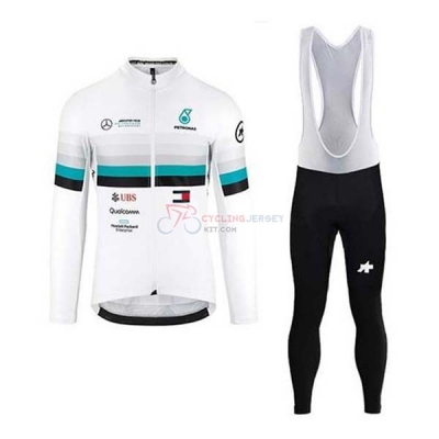 Mercedes F1 Cycling Jersey Kit Long Sleeve 2020 White