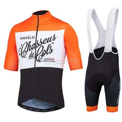 Morvelo Cycling Jersey Kit Short Sleeve 2020 Black White Orange