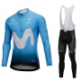 Movistar Cycling Jersey Kit Long Sleeve Blue