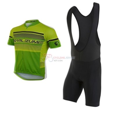 Pearl Izumi Short Sleeve Cycling Jersey and Bib Shorts Kit 2017 green and yellow