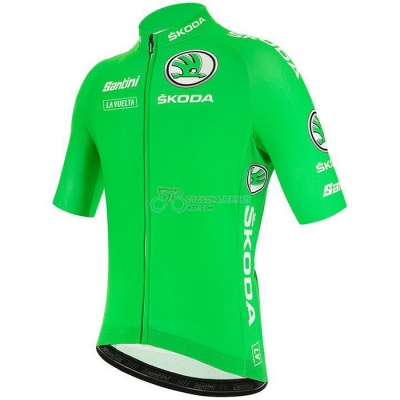 Vuelta Espana Cycling Jersey Kit Short Sleeve 2020 Green