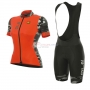 Women ALE Prr Ventura Short Sleeve Cycling Jersey and Bib Shorts Kit 2017 orange