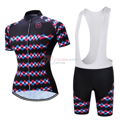 Women Teleyi Cycling Jersey Kit Short Sleeve 2019 Purple Black