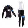 Sky Cycling Jersey Kit Long Sleeve 2014 Black And Sky Blue