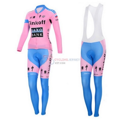 Women Cycling Jersey Kit Saxobank Long Sleeve 2015 Purple